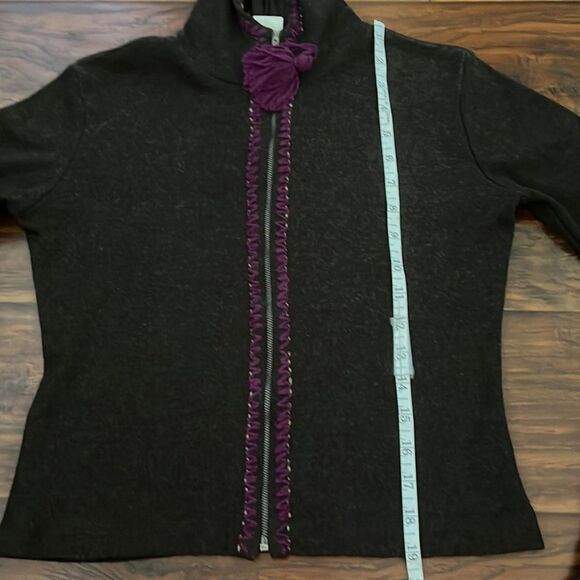 Free People Brown Zipper Closure Hoodie Sweater Casual Boho Feminine - Picture 6 of 9